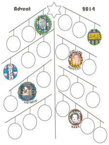 Family Advent Tree with Pictures 2014 resized